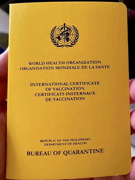 INTERNATIONAL CERTIFICATE OF VACCINATION (ICV) BOQ .